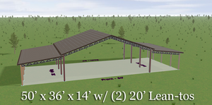 Complete Open Pole Barn Kit - 50' X 36' - RV Storage, Pavillion, Boat Storage