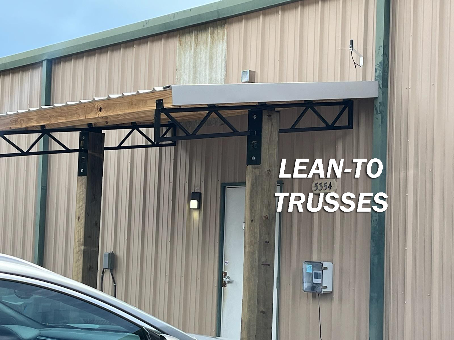 Steel Trusses - 1.5 inch Square Tube Steel Lean-To Metal Roof Trusses