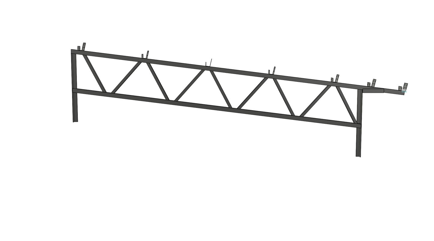 Steel Trusses - Square Tube - 2 inch X 2 inch Lean-to Style Roof Trusses