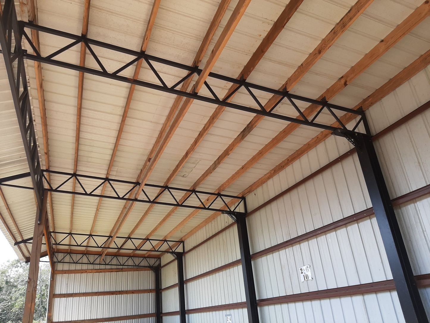 2" X 2" SQUARE TUBE STEEL LEAN TO FOR POLE BARNS