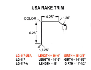 METAL TRIM & FLASHINGS - U.S.A. RAKE (GABLE) TRIM U.S.A. METAL SALES