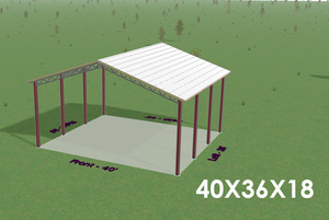 OPEN POST FRAME POLE BARN - 40 X 36 X 18 WITH GALVALUME ROOF