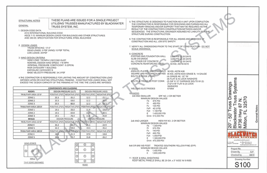 ENGINEERED PLANS - ENCLOSED AND PARTIALLY- ENCLOSED POLE BARNS
