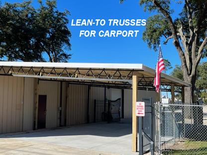 Steel Trusses - Metal Roof Trusses 1.5 inch X 1.5 inch Square Tube Steel Lean-To Trusses