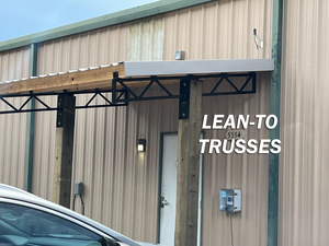 Steel Trusses - 1.5 inch Square Tube Steel Lean-To Metal Roof Trusses