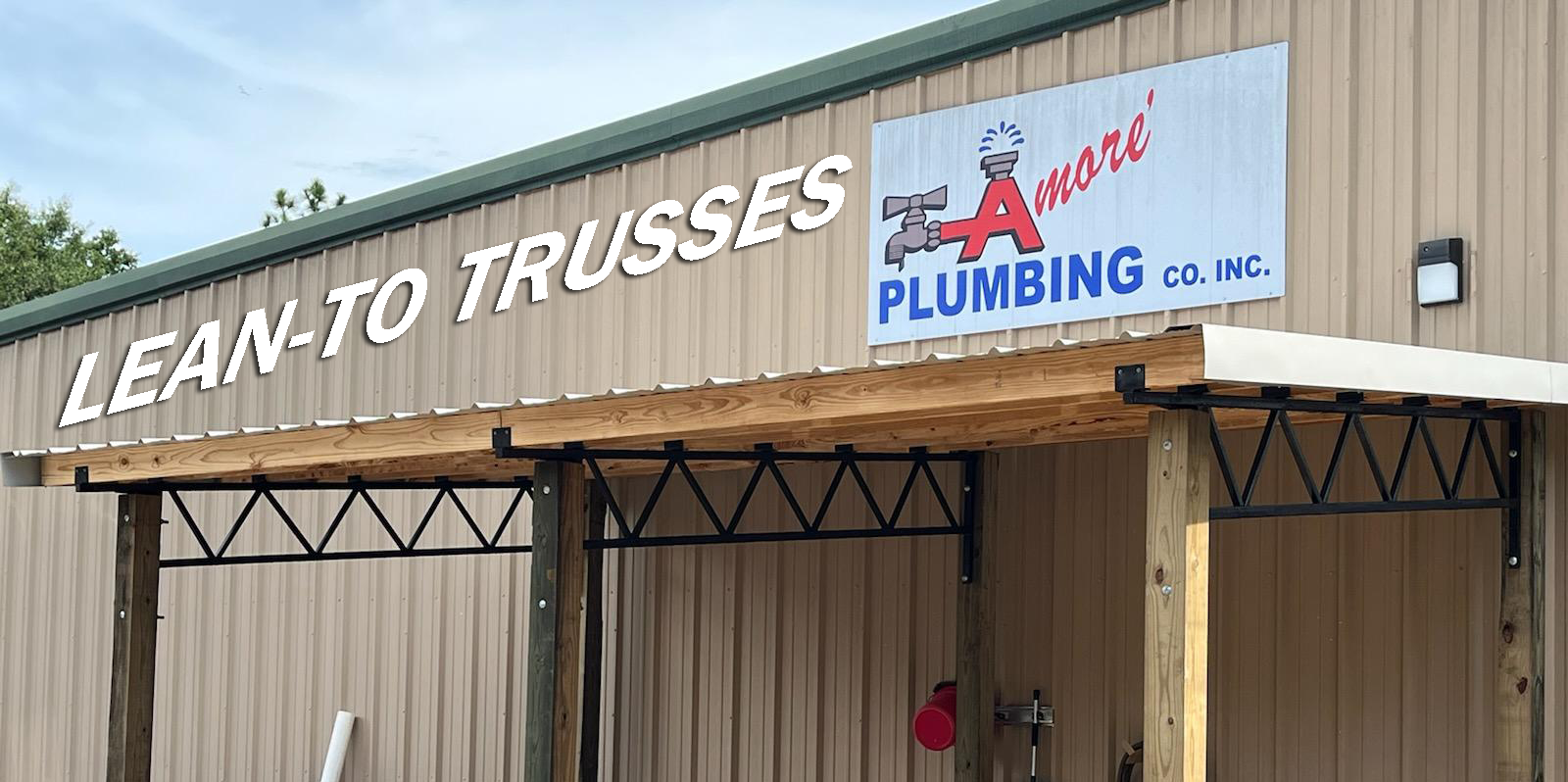 Steel Trusses - Metal Roof Trusses 1.5 inch X 1.5 inch Square Tube Steel Lean-To Trusses