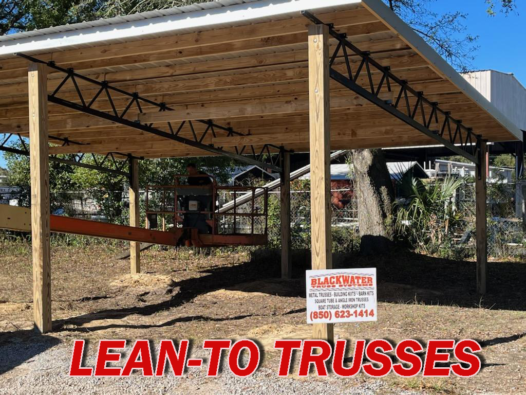 Steel Trusses - Metal Roof Trusses 1.5 inch Square Tube Steel Lean-To Trusses