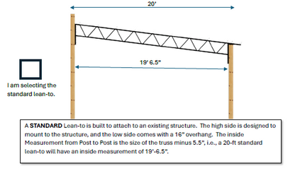 Steel Trusses - Metal Trusses - 1.5 inch X 1.5 inch Square Tube Steel Lean-To or Monoslope Trusses