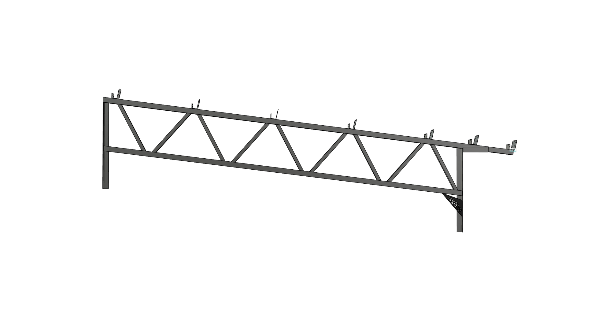 Steel Trusses - 1.5 inch X 1.5 inch Square Tube Steel Lean-To Metal Roof Trusses