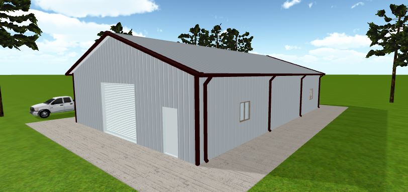 THE "SANIBEL" - COMPLETE ENCLOSED POLE BARN KIT - 40' X 60' BLACKWATER TRUSS SYSTEMS