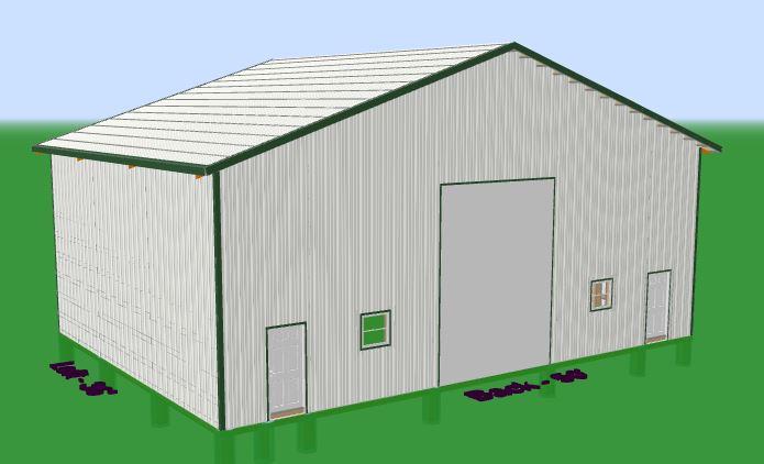 THE "ST. AUGUSTINE" - CUSTOMIZABLE 50' X 36' POST-FRAME POLE BARN KIT BLACKWATER TRUSS SYSTEMS
