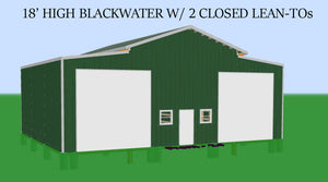 Open image in slideshow, THE BLACKWATER - COMPLETELY CUSTOMIZABLE ENCLOSED POLE BARN KIT - 24&#39; X 36&#39; BLACKWATER TRUSS SYSTEMS
